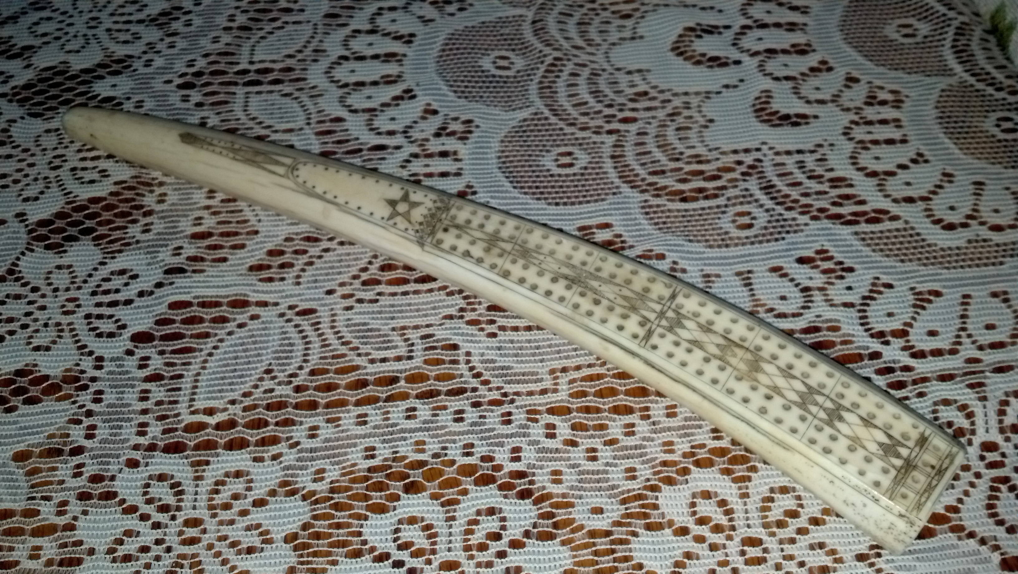 18 Inch Ivory Tusk Cribbage Board-1920s | InstAppraisal